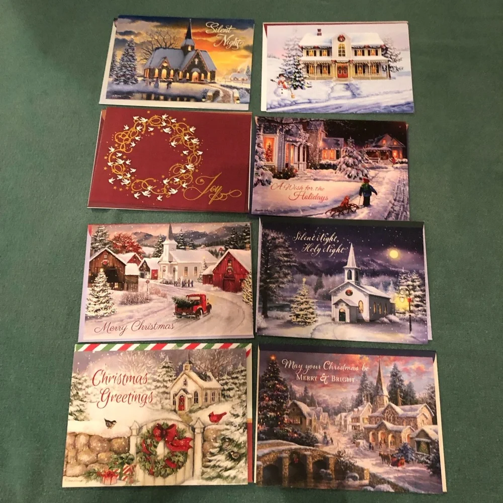 Greeting cards Christmas paper bundle 20 envelopes secular religious holiday lot